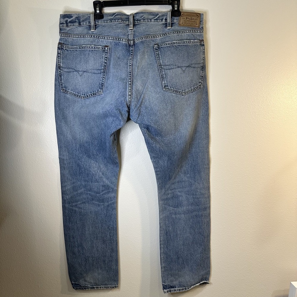 Polo Ralph Lauren Jeans Mens 38x30  Blue Authentic Dungarees Denim Straight RL - Picture 2 of 5